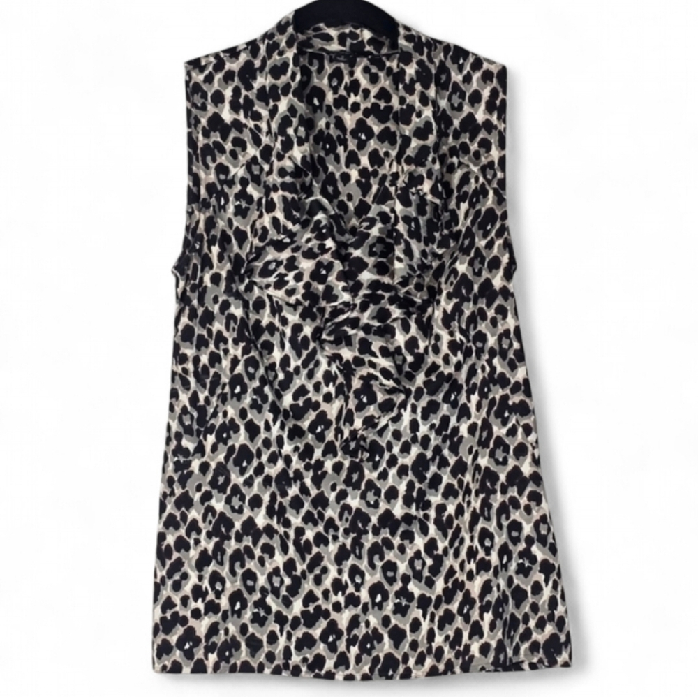 Ann Taylor Sleeveless Leopard Print Top‎ Size 2